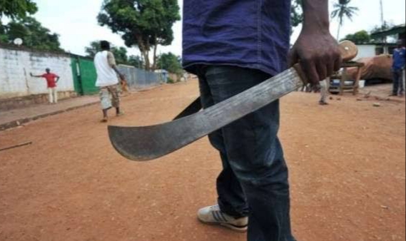 a man with cutlass to abuse child in the form of discipline.